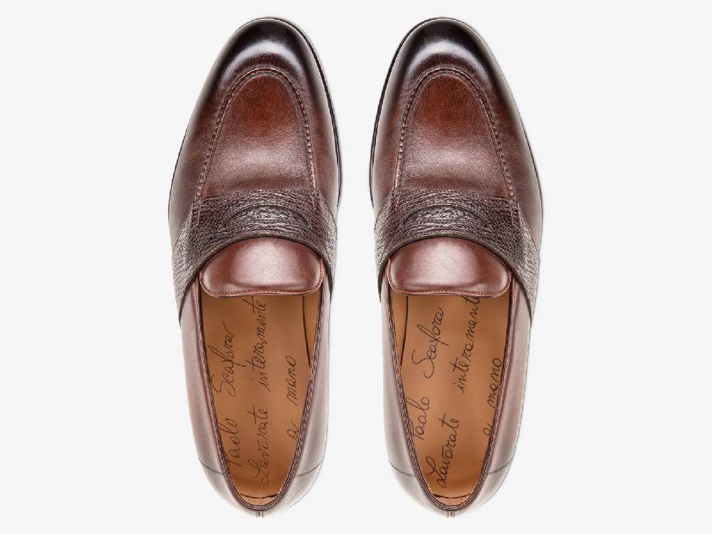 Paolo Sartori Art. 726 Loafer in Antiqued Montella Leather Italy