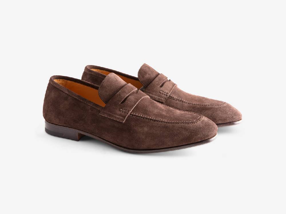 Paolo Sartori Art. 638 Mocassino in Camoscio Marrone scuro Qualità