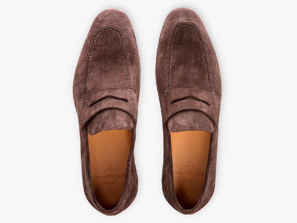 Paolo Sartori Art. 638 Mocassino in Camoscio Marrone scuro Qualità