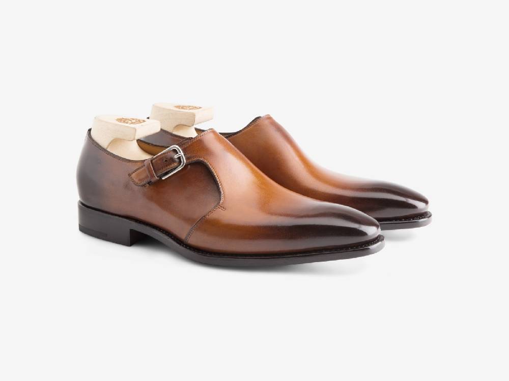 Paolo Sartori Art.655 Mono Fibbia in pelle Anticata Cognac Consegna Veloce