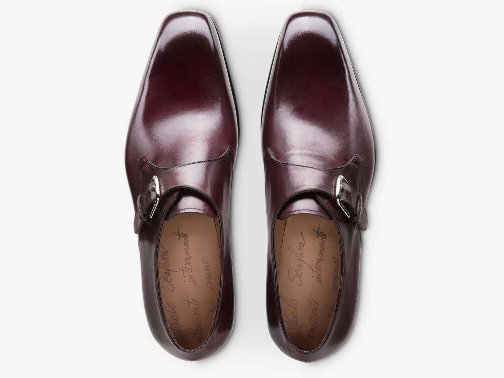 Paolo Sartori ART. 617 Mono Fibbia in pelle Anticata Bordeaux Promozione Limitata
