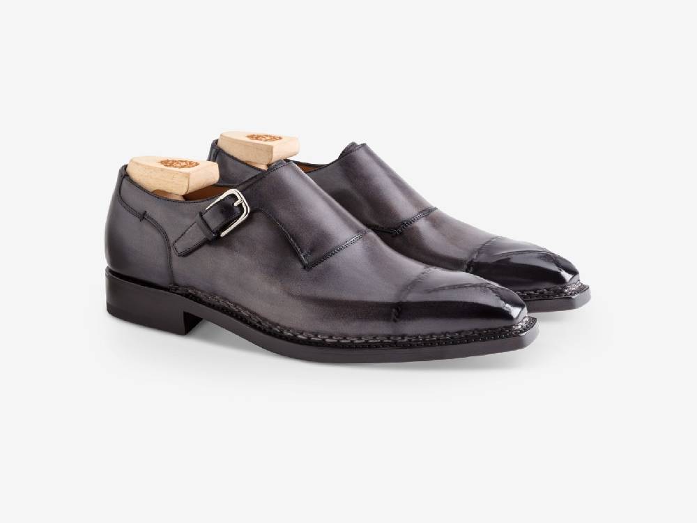 Paolo Sartori Art. 793 Monkstrap in Antiqued Grigio Leather Convenienza