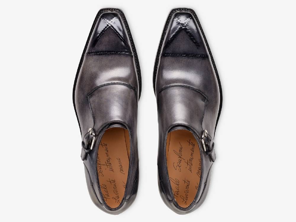 Paolo Sartori Art. 793 Monkstrap in Antiqued Grigio Leather Convenienza