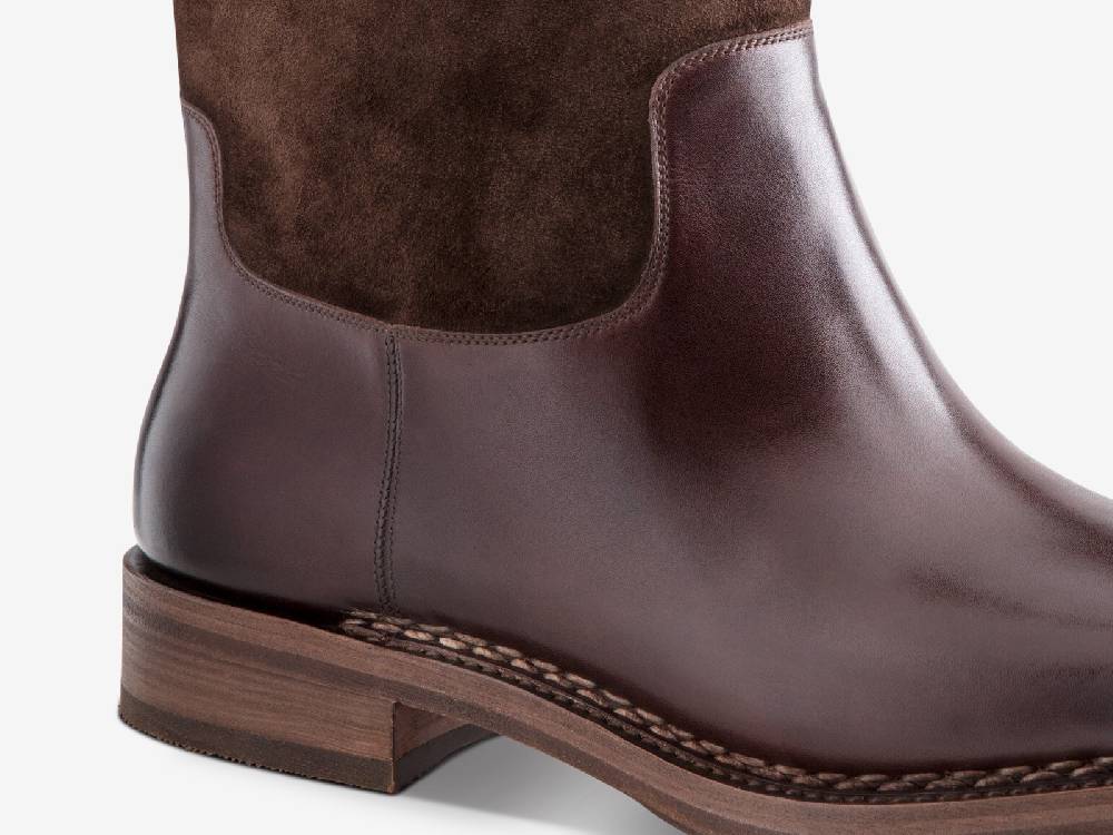 Paolo Sartori Art. 775 Boots in Suede and Antiqued Vietri Leather Sconto
