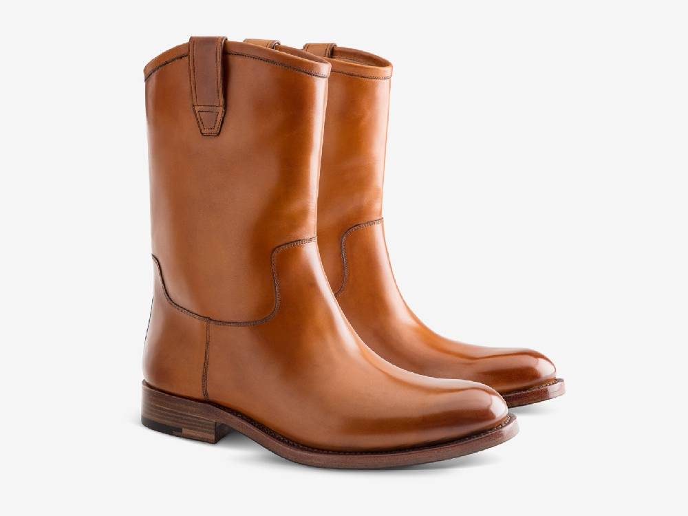 Paolo Sartori Art. 775 Boots in Antiqued Cognac Leather Offerta