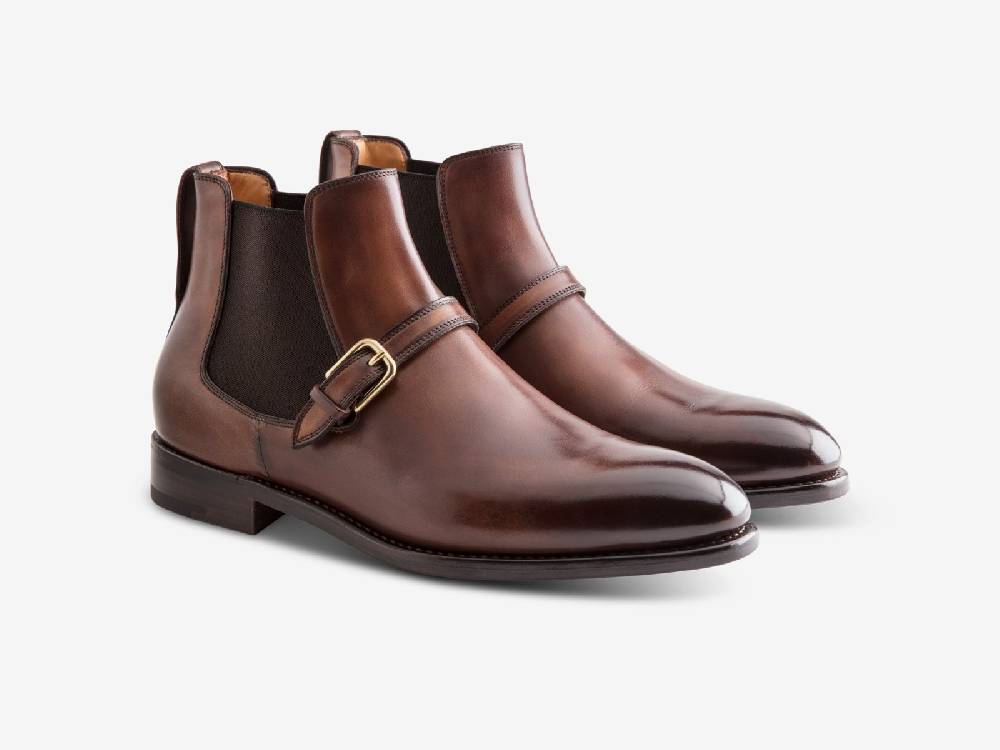 Paolo Sartori Art. 767 Chelsea Boot in Antiqued Montella Leather In Vendita