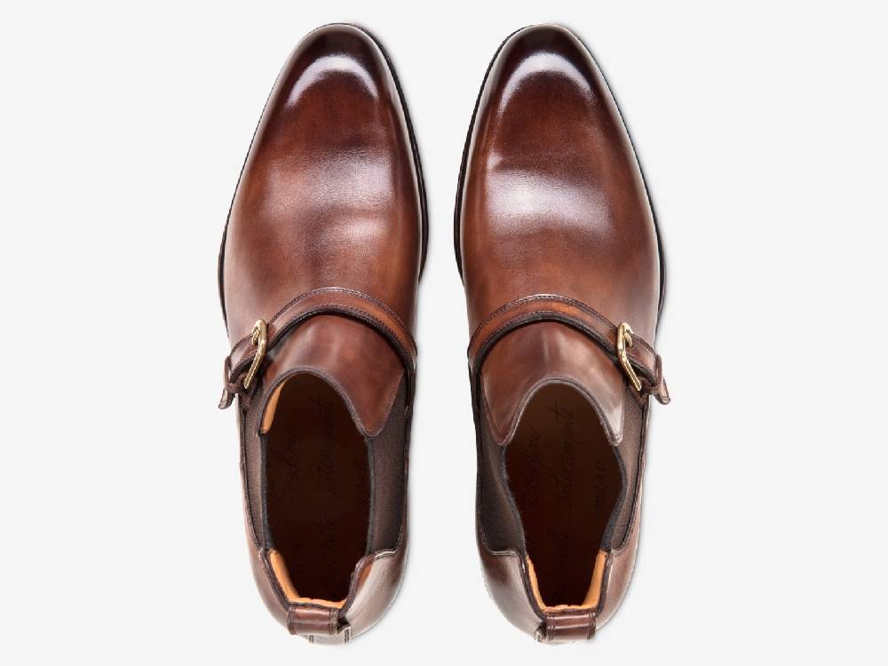 Paolo Sartori Art. 767 Chelsea Boot in Antiqued Montella Leather In Vendita