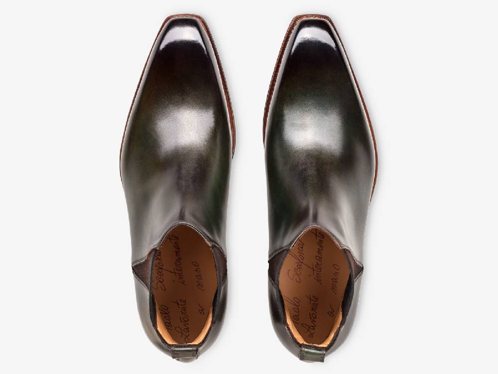 Paolo Sartori Art. 794 Beatles in Antiqued Olive Leather Saldi