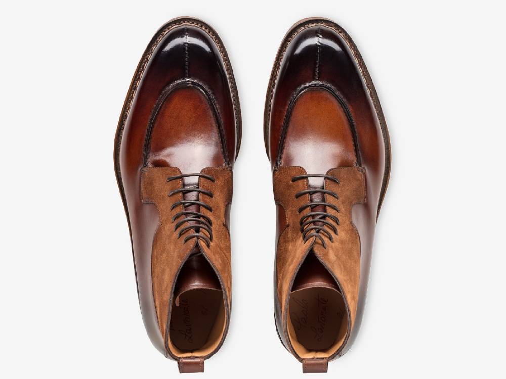 Paolo Sartori Art. 795 Boots in Antiqued Amalfi Leather Hotsell
