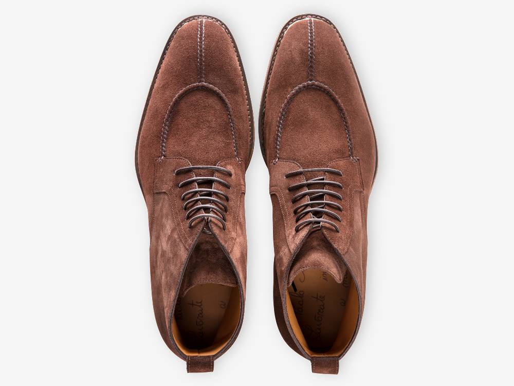 Paolo Sartori Art. 708 Boots in Camoscio Marrone Vendita Calda