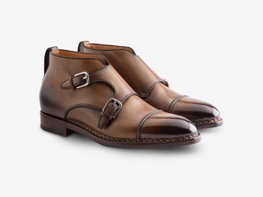 Paolo Sartori Art. 771 Boots Monkstrap in Antiqued Autunno Leather Saldi Di Fabbrica