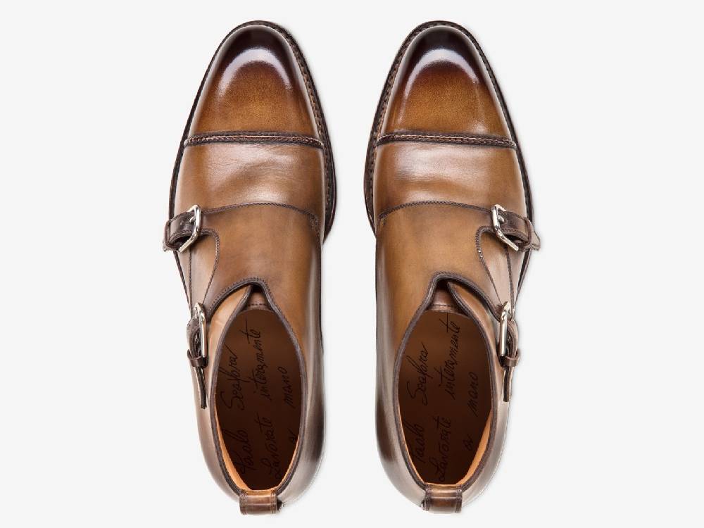 Paolo Sartori Art. 771 Boots Monkstrap in Antiqued Autunno Leather Saldi Di Fabbrica