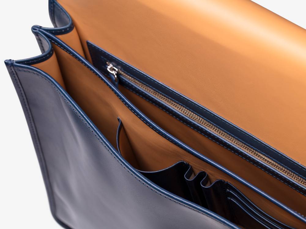 Paolo Sartori Briefcase Briefcase in pelle Anticata Oceano Moda