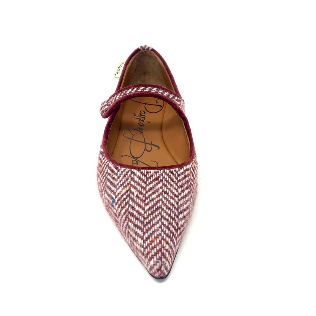 Passion Blanche Sophia Tweed in Lana Bianca-Bordeaux Promozione