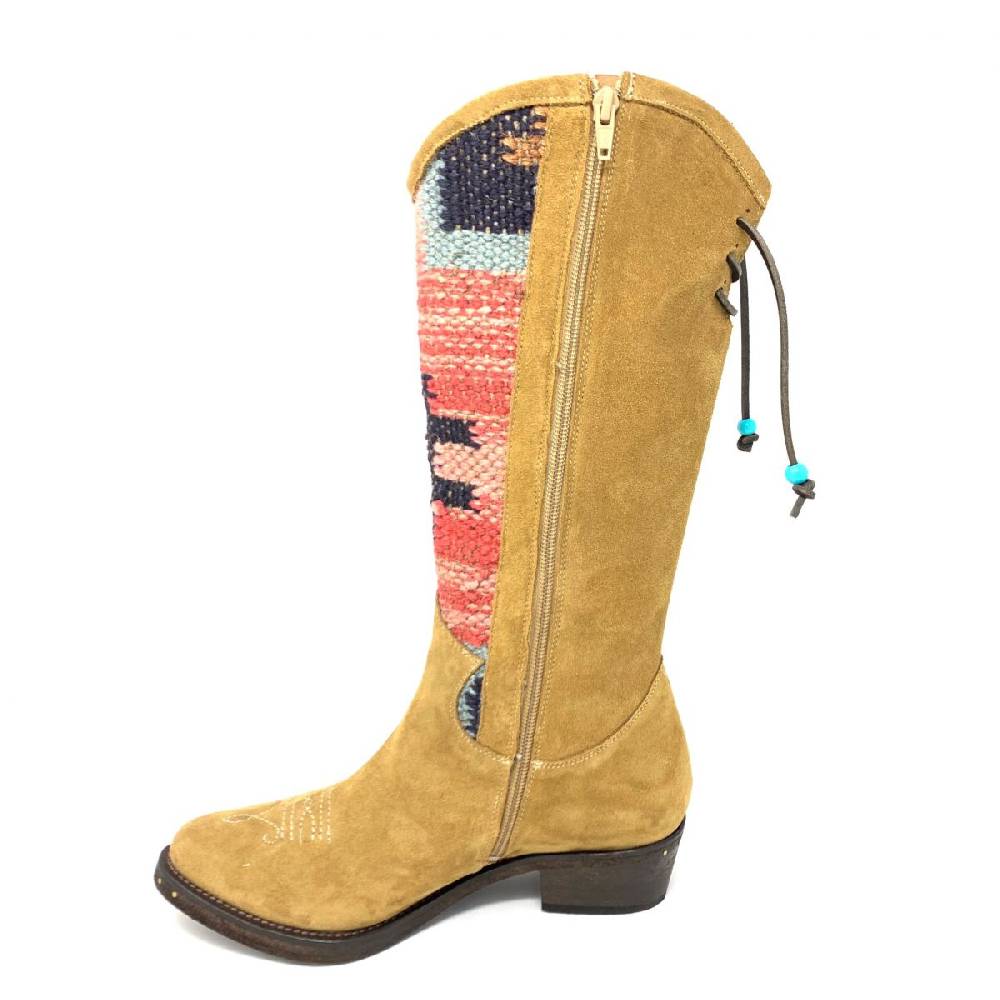 Passion Blanche Texano crosta cammello e kilim Suola cuoio Saldi Di Fabbrica