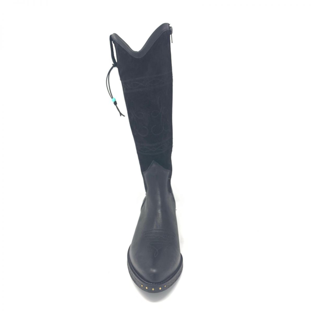 Passion Blanche Texano Flowers Pelle nera + crosta nera e suola in cuoio 2025