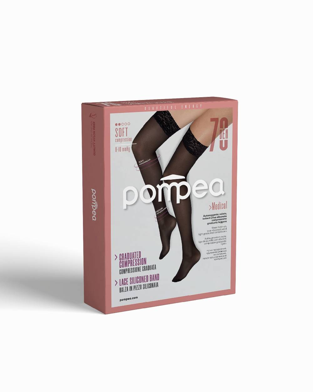 Pompea Autoreggente velato 70 denari contenitivo con compressione graduata leggera Moda
