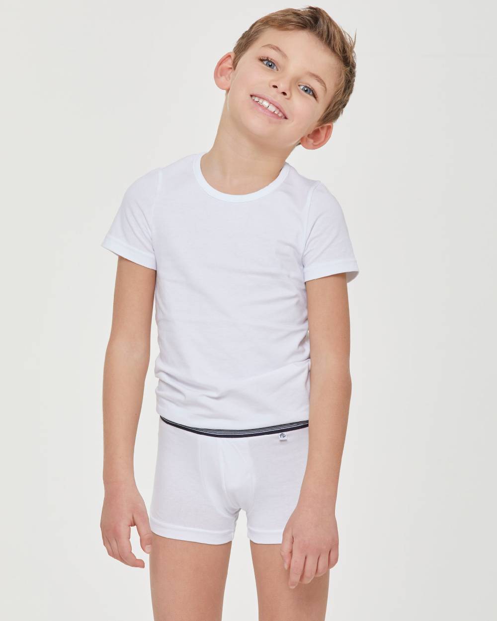 Pompea Boxer bimbo in cotone organico con elastico a righe Outlet