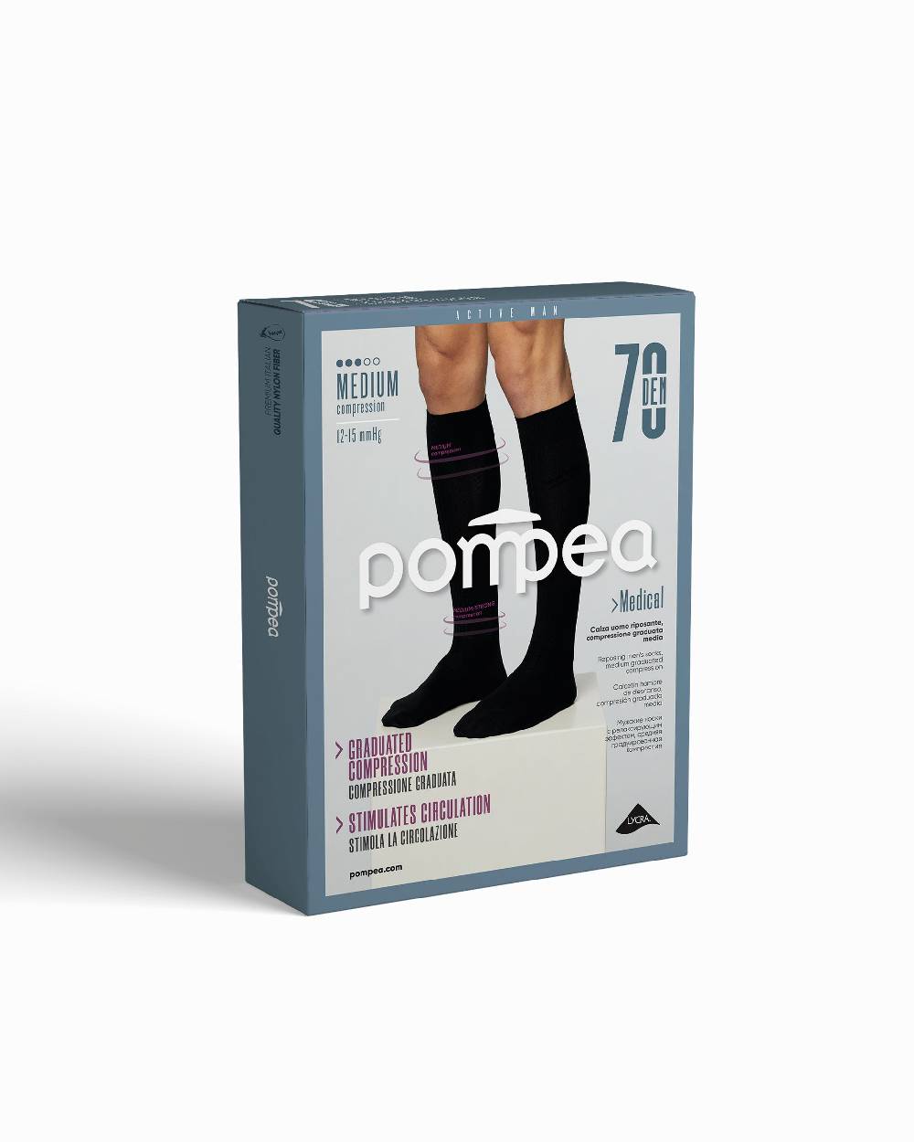 Pompea Calza 70 denari riposante con compressione graduata media Vendita Economica