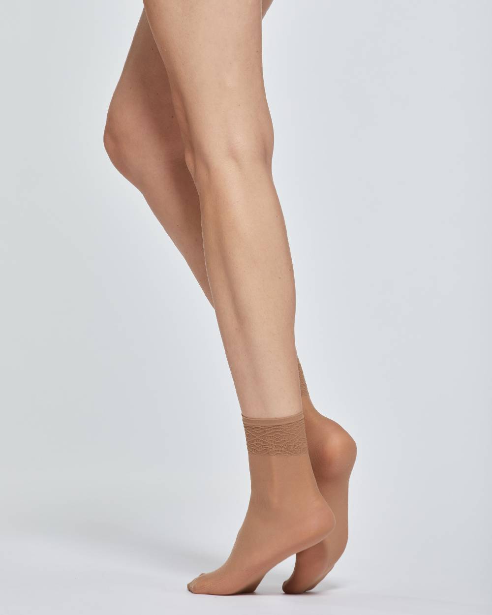 Pompea CALZA CORTA LADY VELATA CON BORDO IN PIZZO x2 Promozione