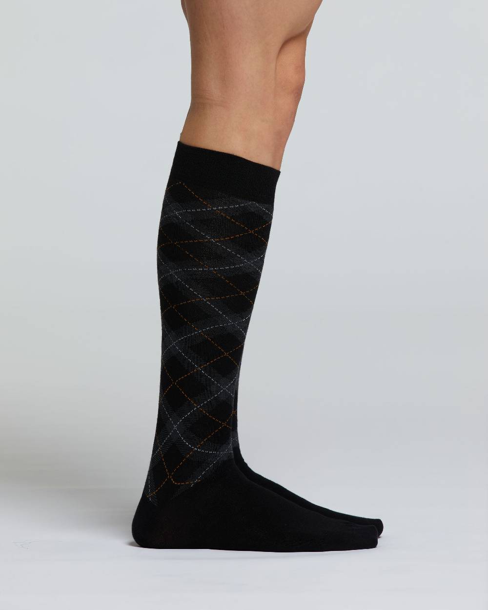 Pompea CALZA LUNGA COTONE ACERO MOTIVO ARGYLE Sconto