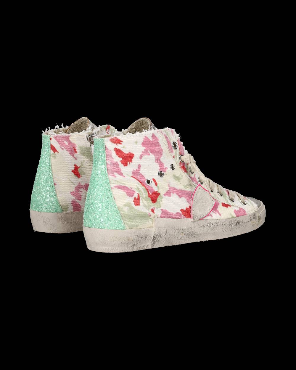 ﻿Philippe Model Sneaker alte Prsx High donna - verde e fucsia Affare Del Giorno