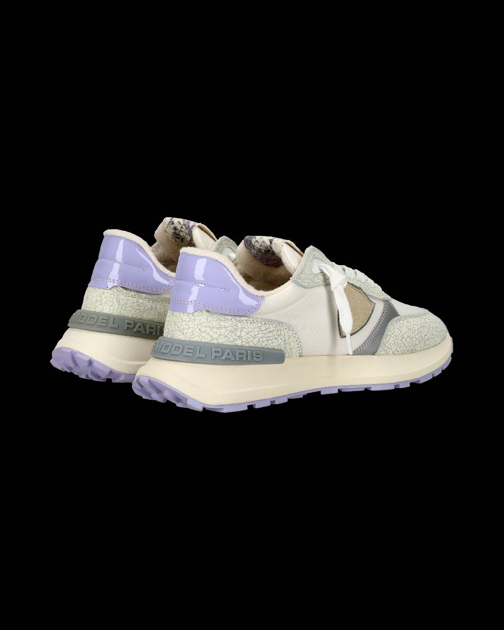 Philippe Model Sneaker sportive Antibes da donna in nylon e pelle - Bianco e viola Sottocosto