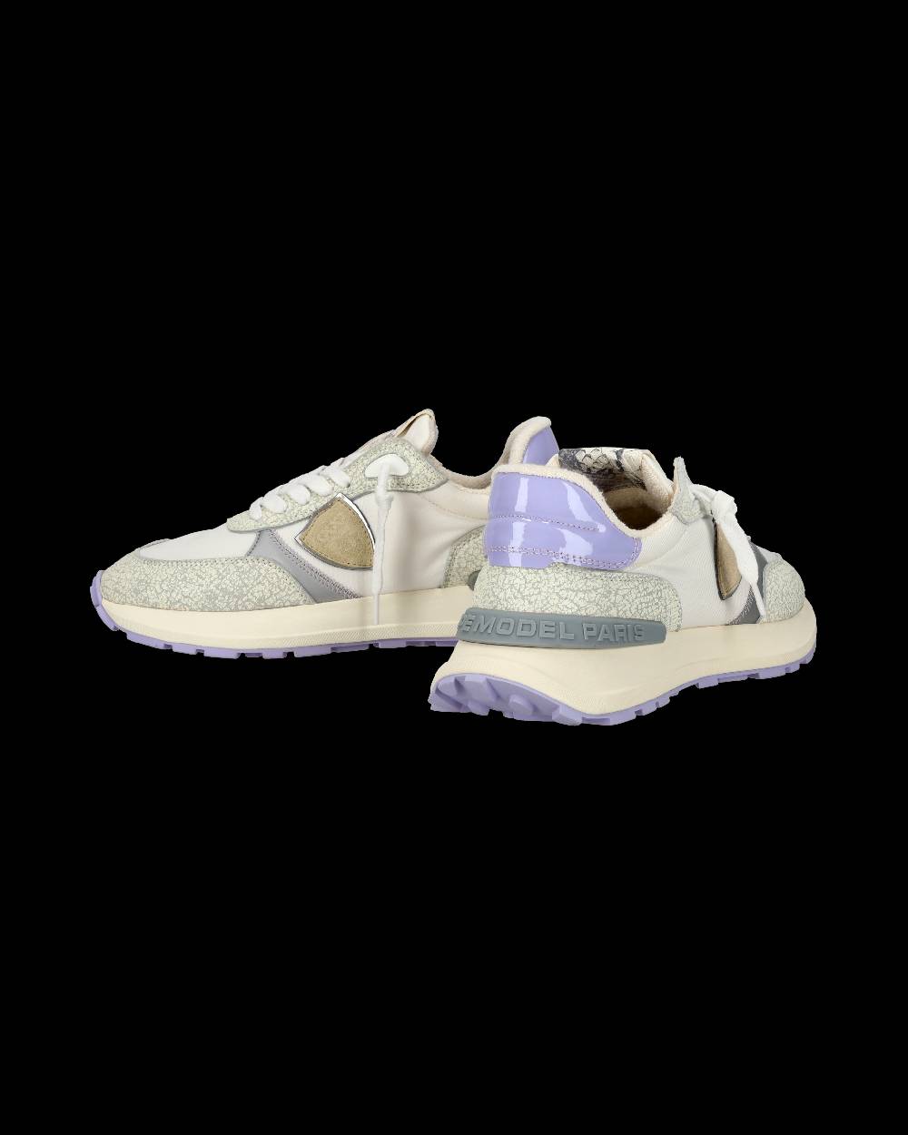 Philippe Model Sneaker sportive Antibes da donna in nylon e pelle - Bianco e viola Sottocosto