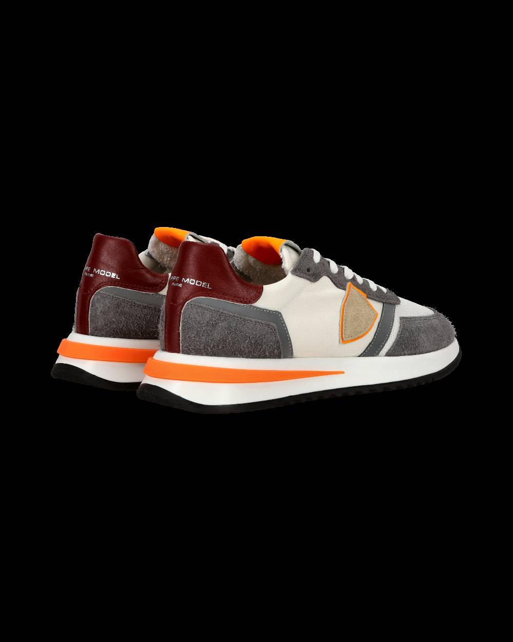 Philippe Model Sneaker casual Tropez 2.1 da uomo in nylon e pelle - Arancione e bianco In Vendita