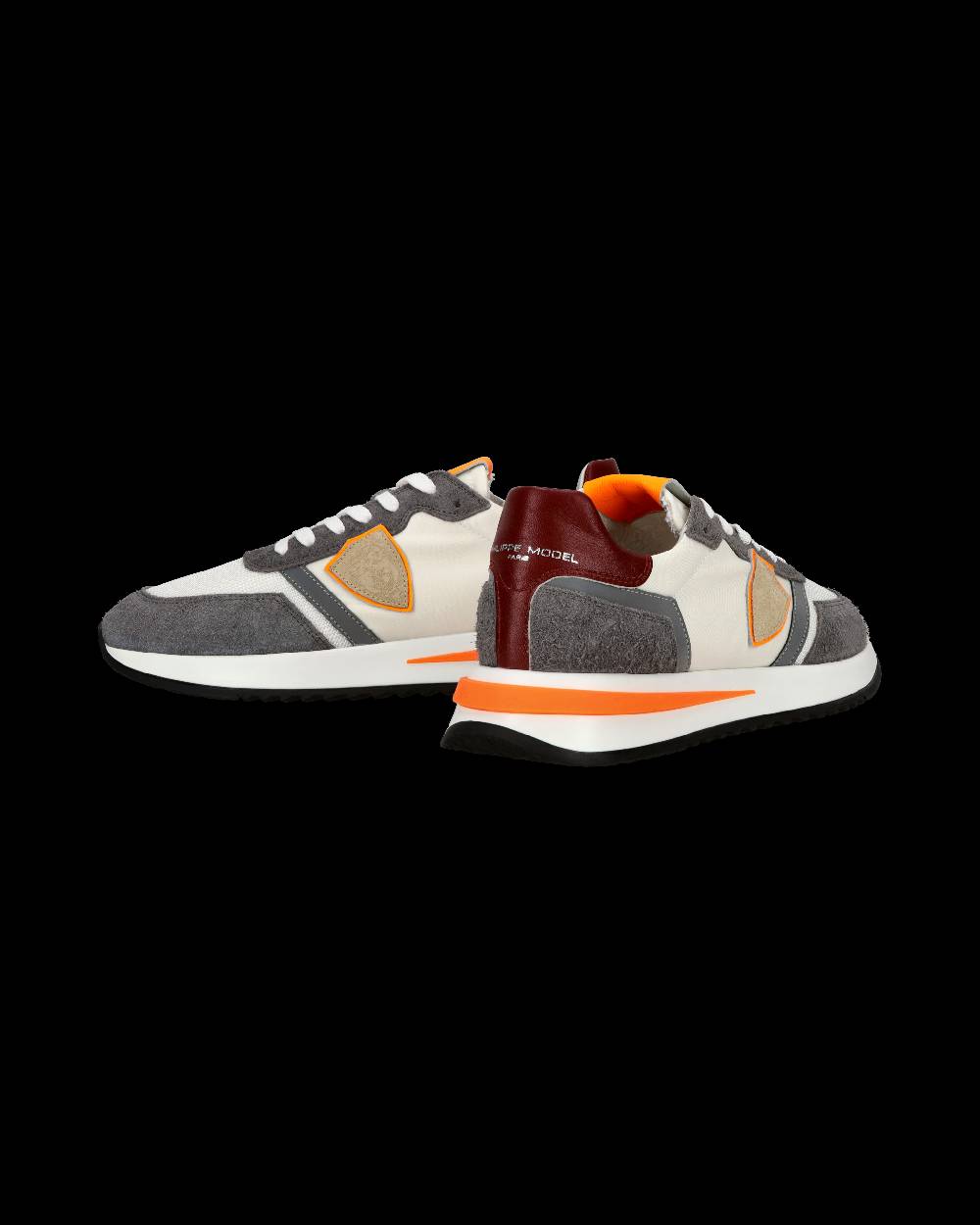 Philippe Model Sneaker casual Tropez 2.1 da uomo in nylon e pelle - Arancione e bianco In Vendita