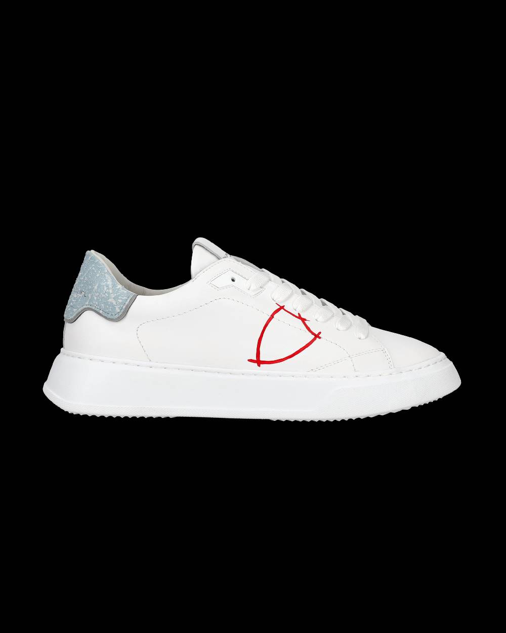 Philippe Model Sneaker bassa Temple uomo - bianco e rosso In Saldo