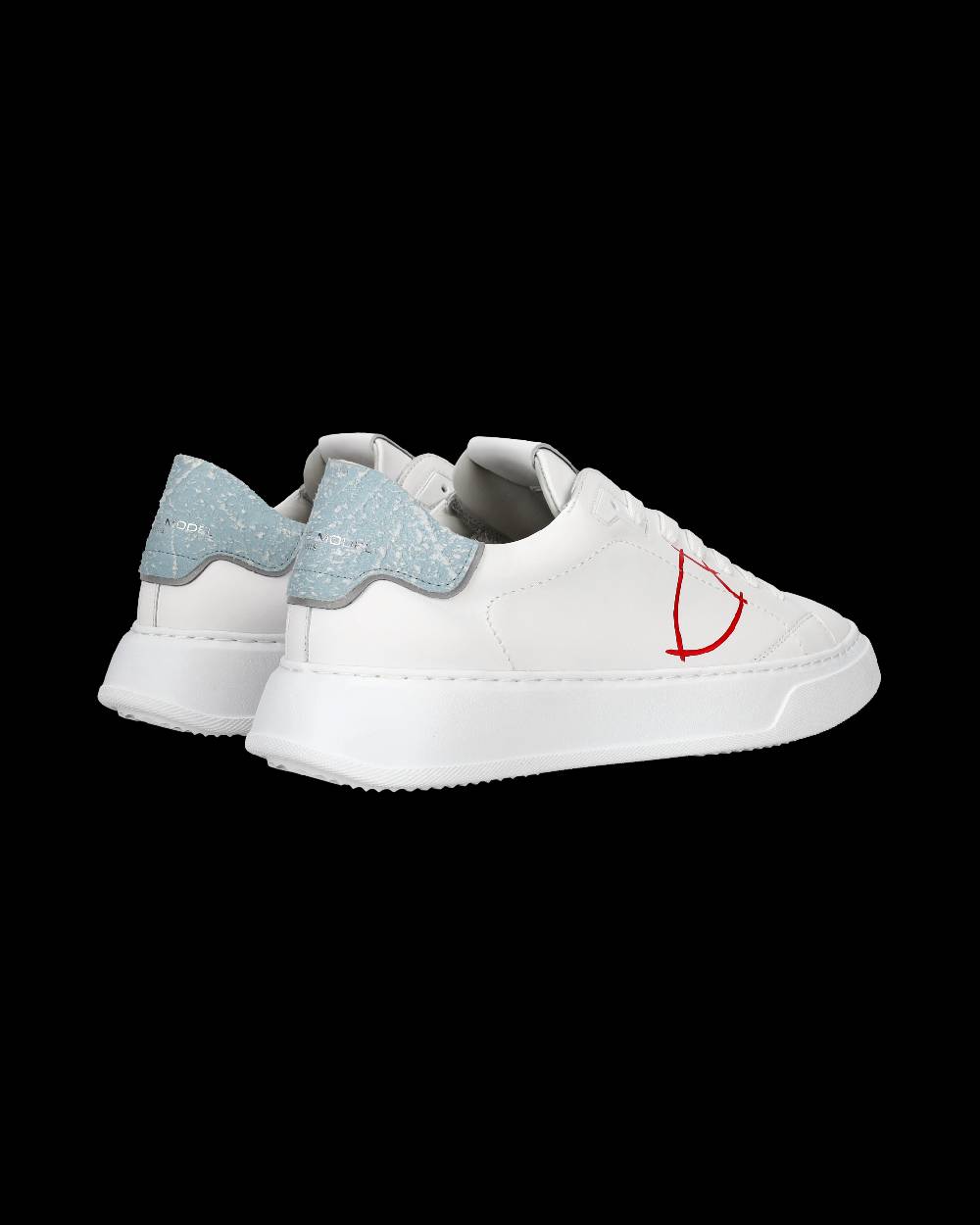 Philippe Model Sneaker bassa Temple uomo - bianco e rosso In Saldo