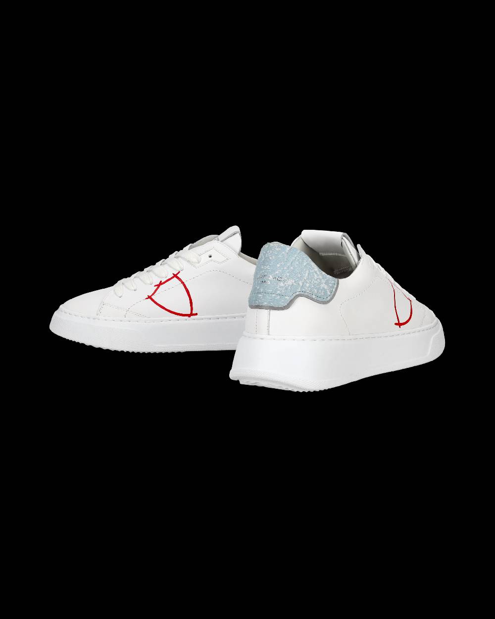 Philippe Model Sneaker bassa Temple uomo - bianco e rosso In Saldo