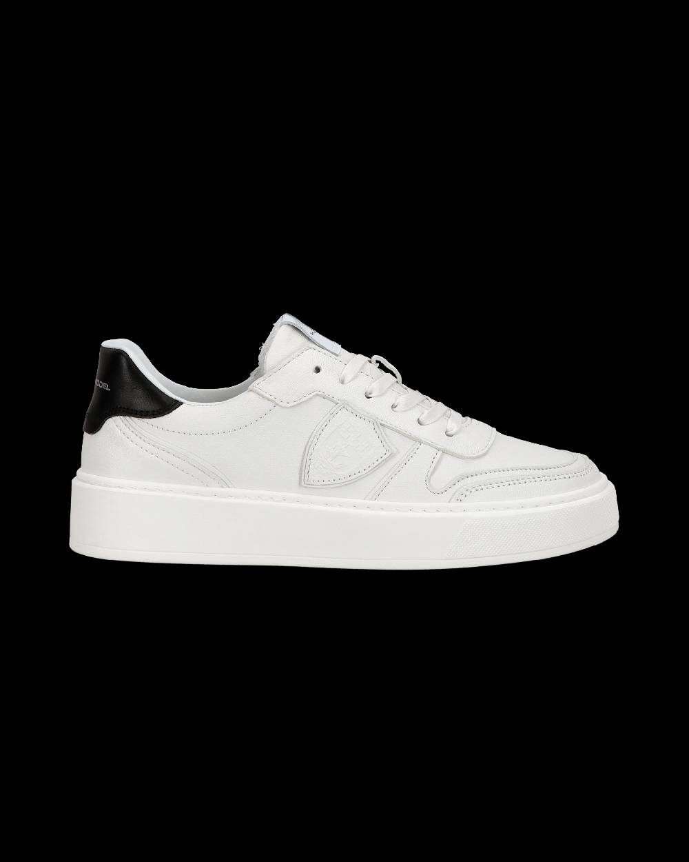 Philippe Model Sneakers Nice da Ragazzi in pelle, Bianco Nero In Linea