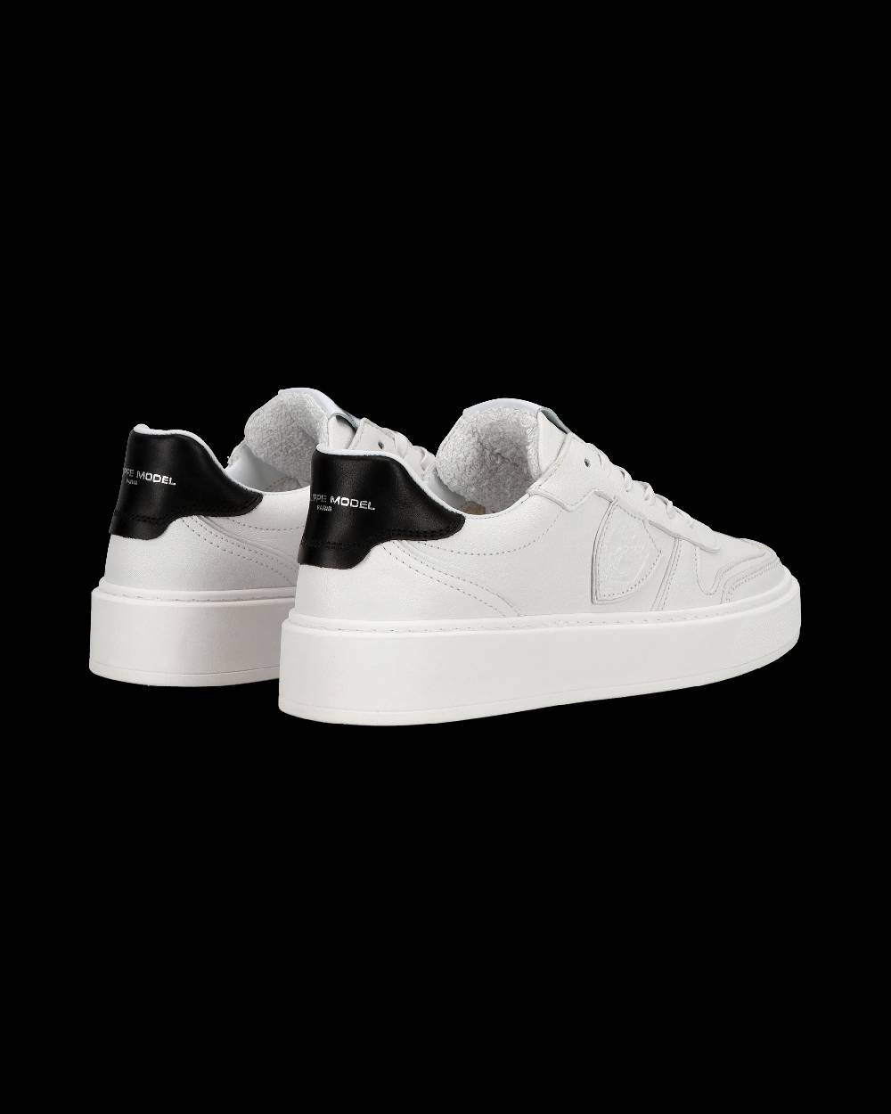 Philippe Model Sneakers Nice da Ragazzi in pelle, Bianco Nero In Linea