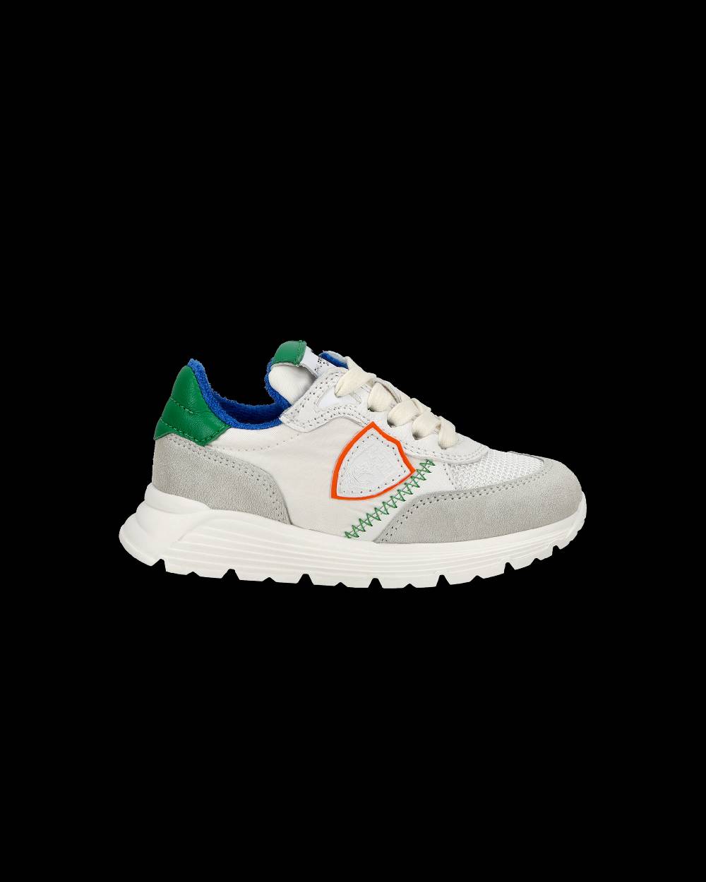 Philippe Model Sneakers basse Antibes Baby in nylon e pelle, Bianco Verde Qualità