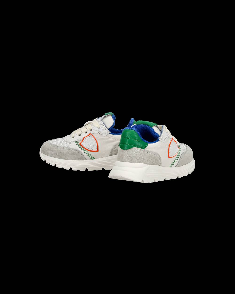 Philippe Model Sneakers basse Antibes Baby in nylon e pelle, Bianco Verde Qualità