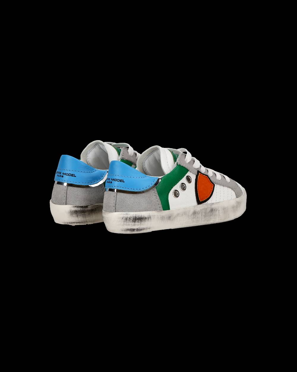 Philippe Model Sneakers basse Paris da Bambino in pelle, Bianco Verde Soddisfazione Garantita