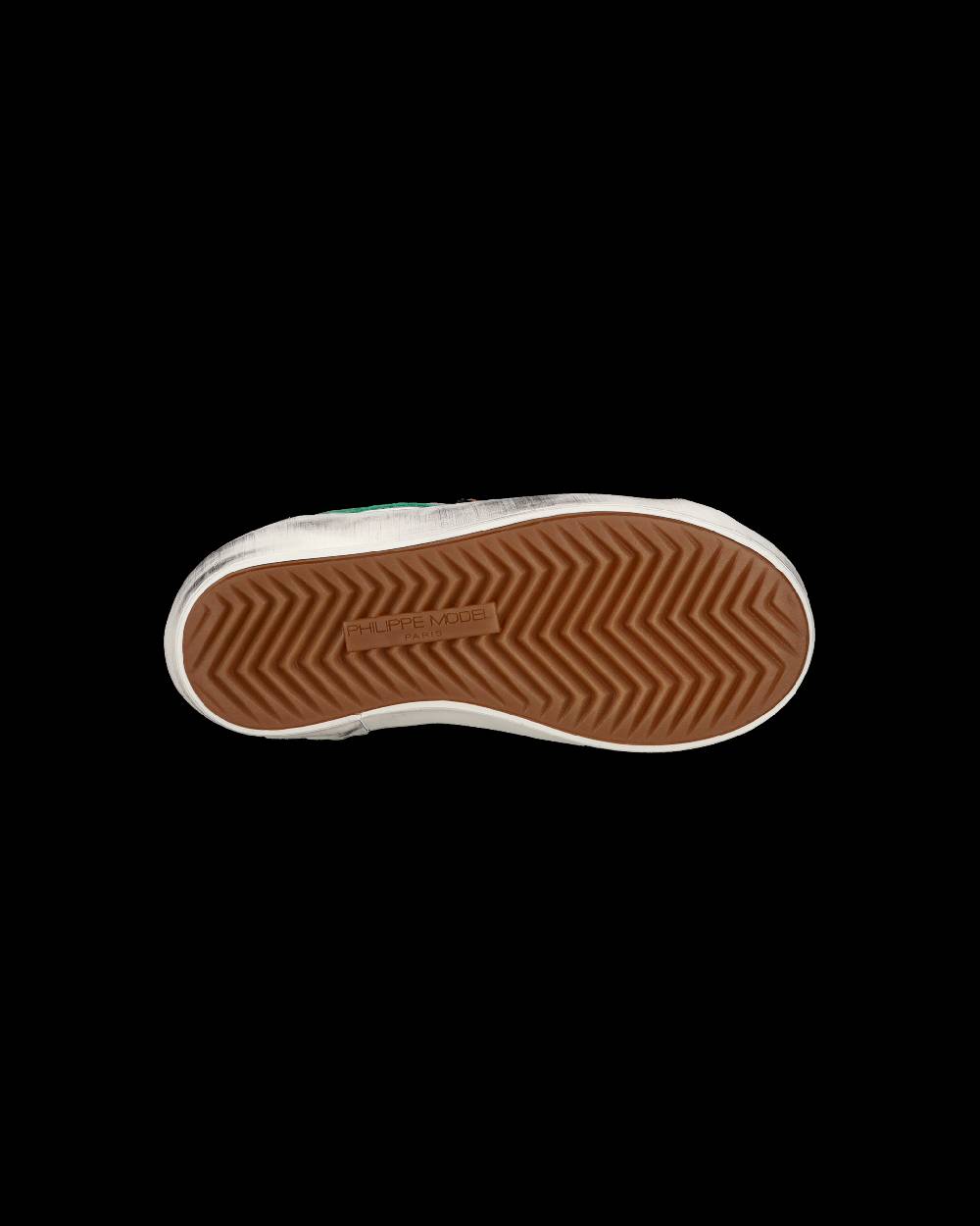 Philippe Model Sneakers basse Paris da Bambino in pelle, Bianco Verde Soddisfazione Garantita