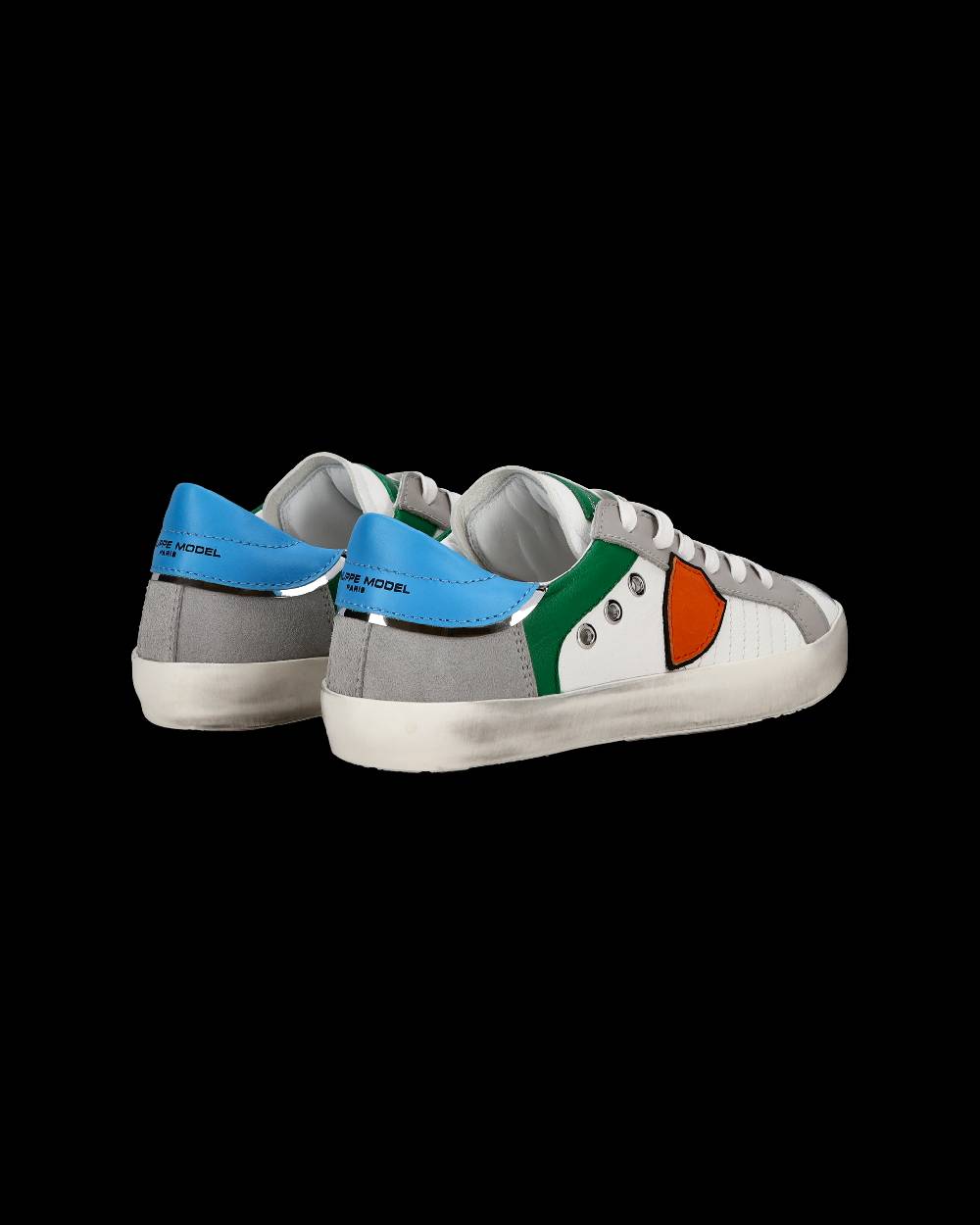 Philippe Model Sneakers Paris basse da Ragazzo in pelle, Bianco Verde Qualità Garantita