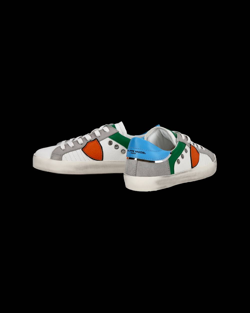 Philippe Model Sneakers Paris basse da Ragazzo in pelle, Bianco Verde Qualità Garantita