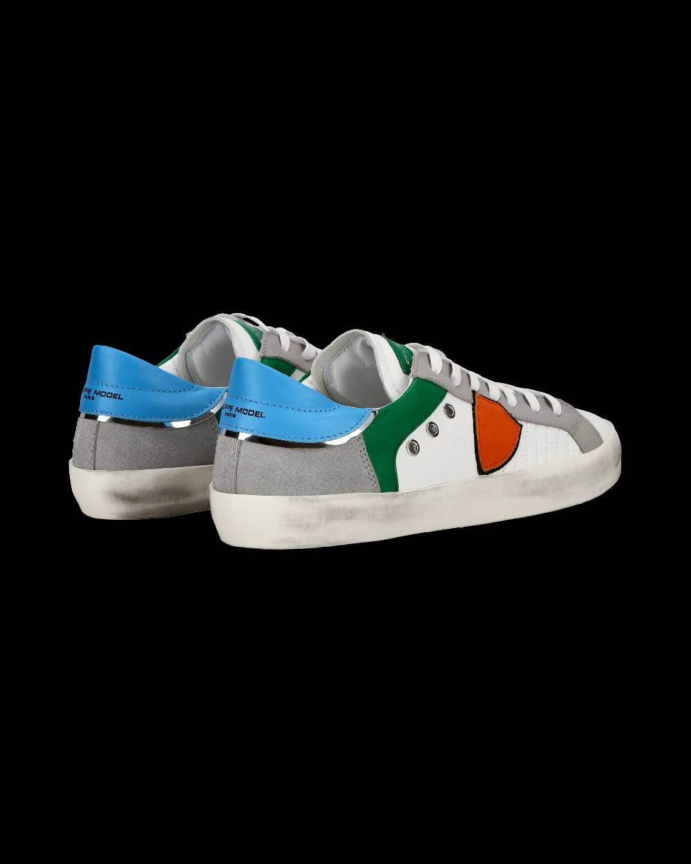 Philippe Model Sneakers basse Paris da Bambino in pelle, Bianco Verde Negozi Online