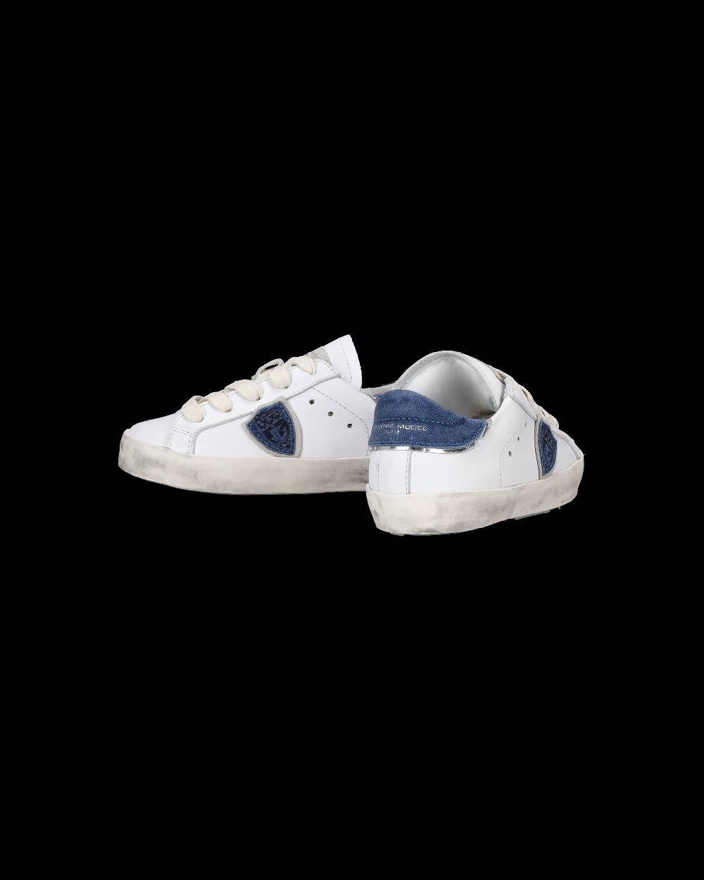 Philippe Model Sneakers da Bambini Prsx basse Bianche e Blu in Pelle Acquista Ora