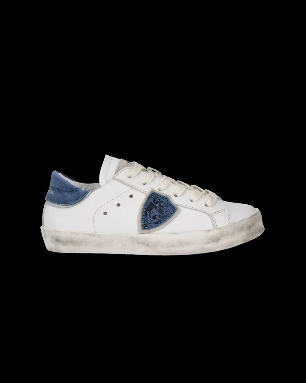 Philippe Model Sneakers Prsx basse da Bambini Bianche e Blu in Pelle Consegna Veloce