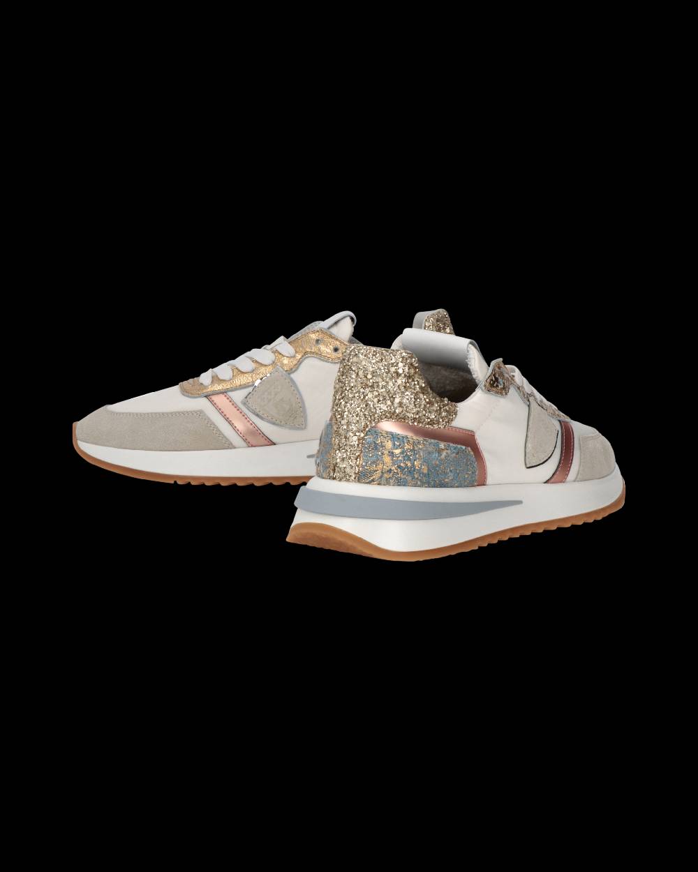Philippe Model Sneaker Tropez 2.1 Donna, Bianco Oro e Azzurro In Vendita