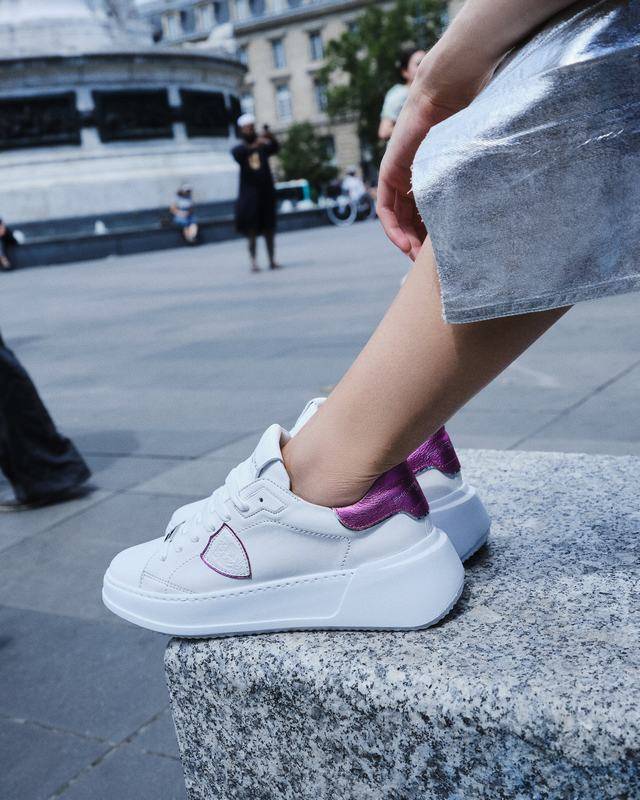 Philippe Model Sneaker basse Tres Temple donna - bianco e fucsia Negozio