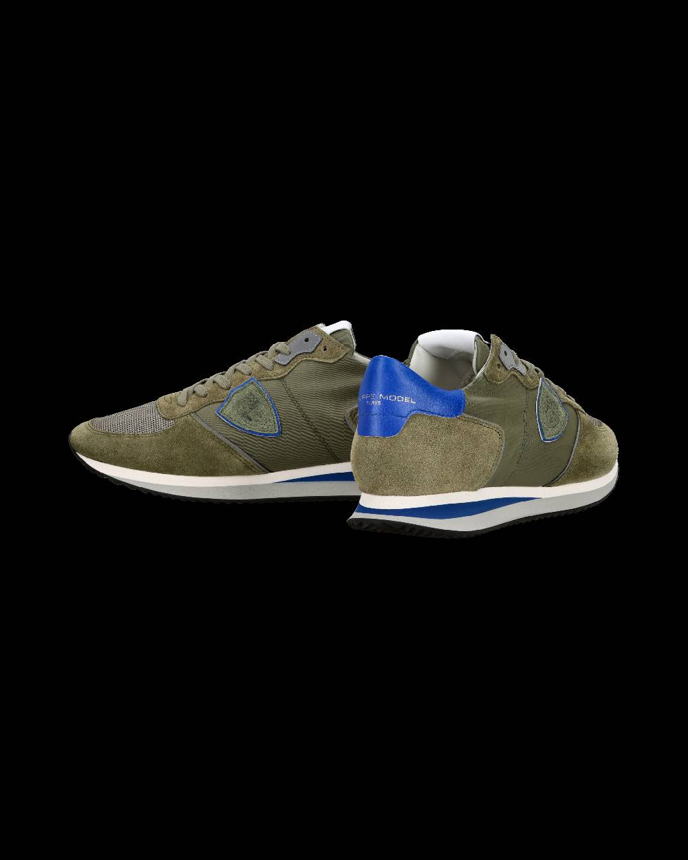 Philippe Model Sneaker casual Trpx da uomo in nylon e pelle - Blu e verde Italia