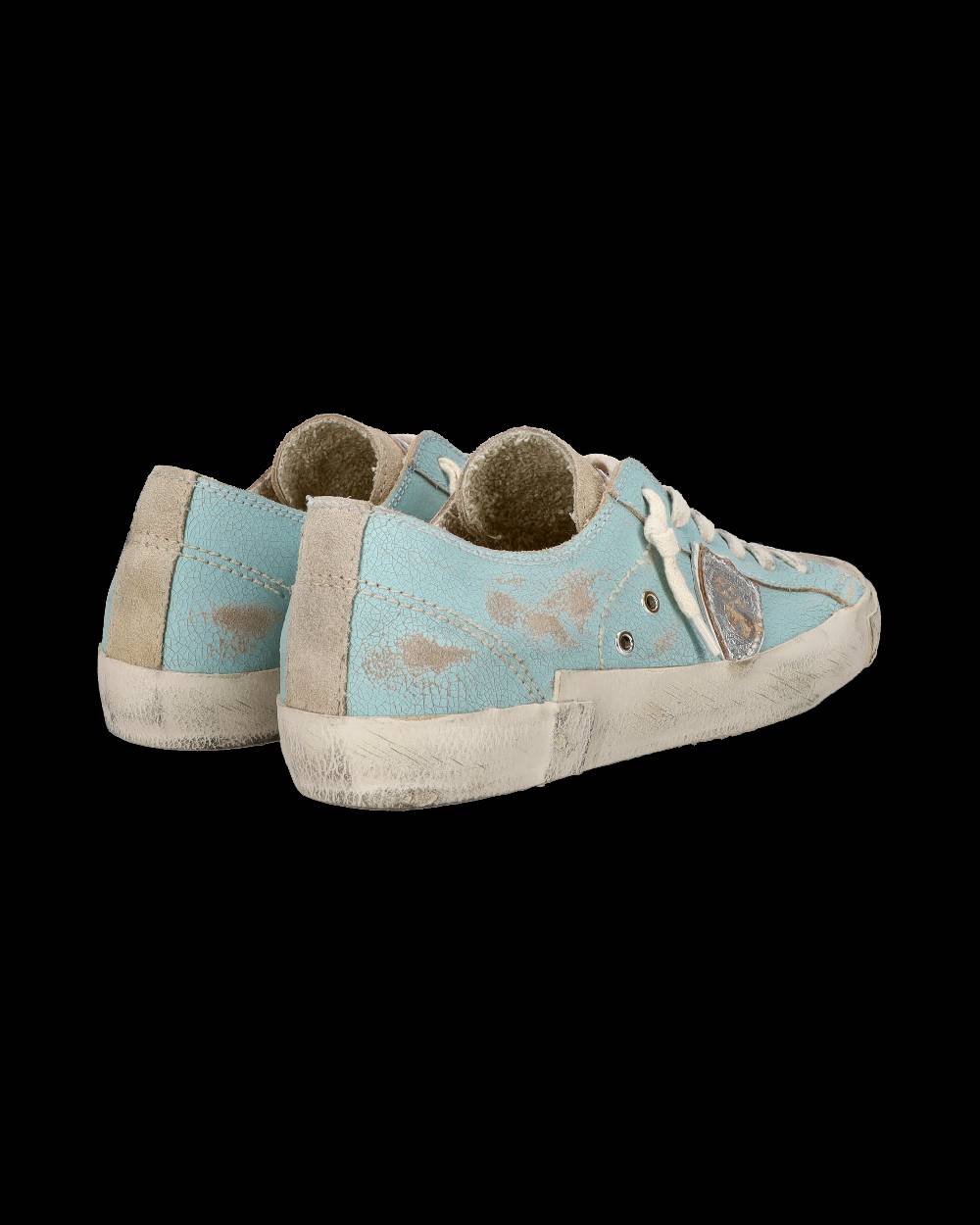 Philippe Model Sneaker bassa PRSX donna in pelle craquelé - verde acqua Consegna Veloce