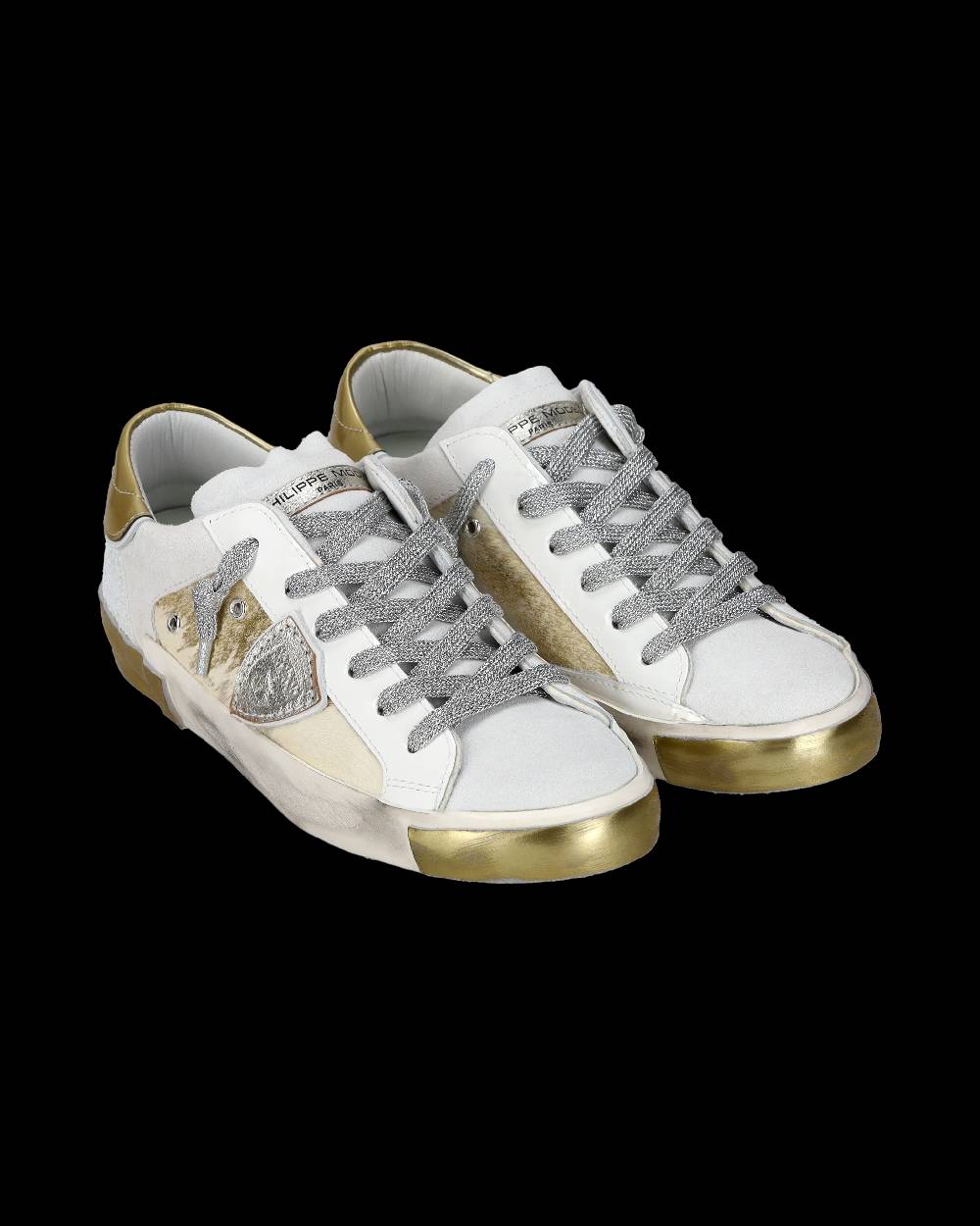Philippe Model Sneaker casual Prsx da donna in pelle scamosciata - Argento e bianco Negozi Online