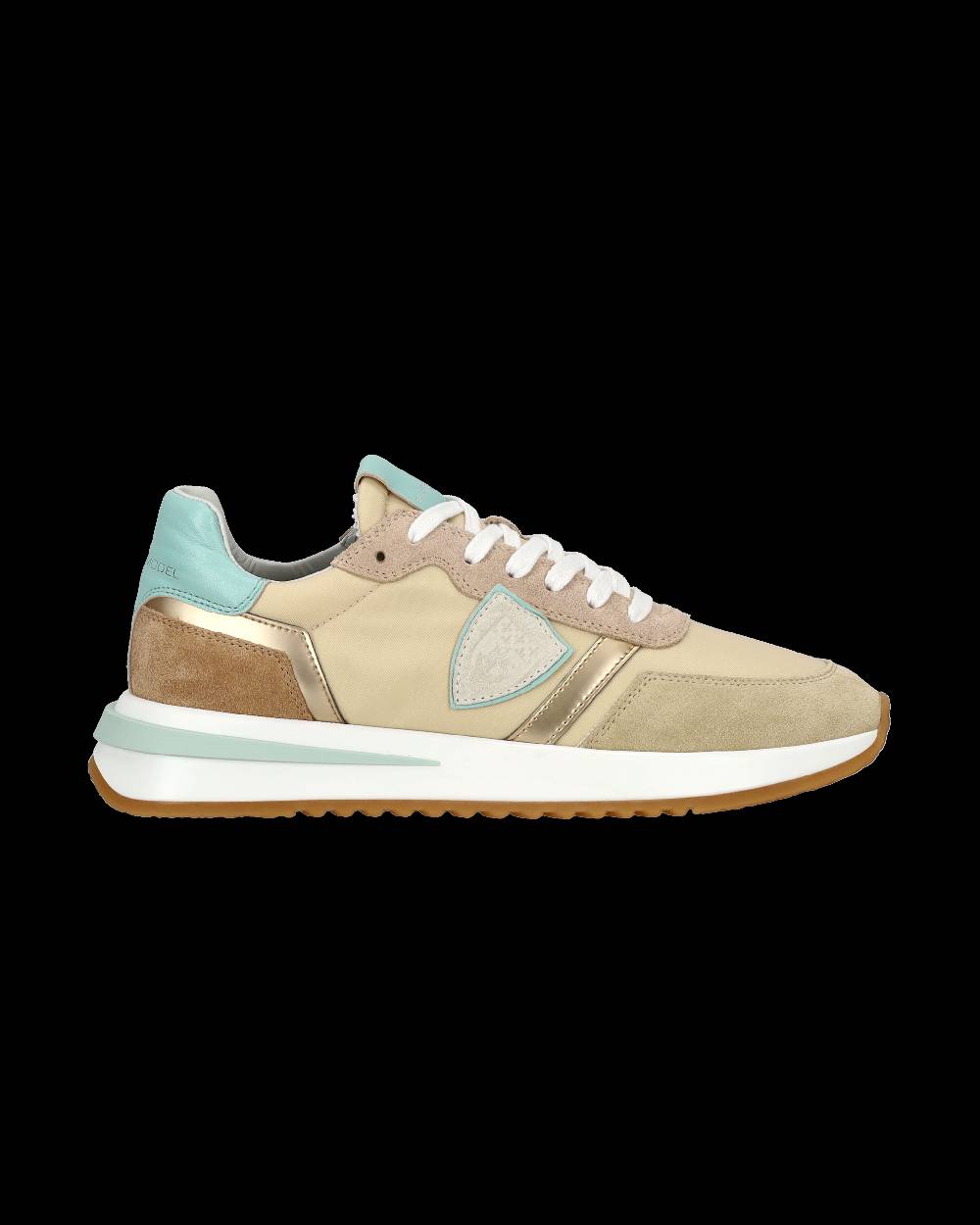 Philippe Model Sneaker casual Tropez 2.1 da donna in nylon e pelle - Turchese e beige Convenienza